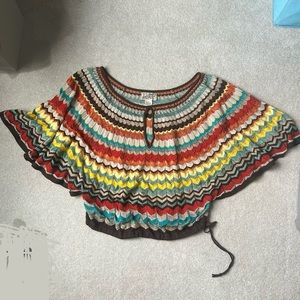 Lucky brand Chevron poncho blouse size 38
